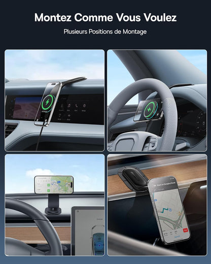 Baseus 15W C02 Pro Magsafe Wireless Car Charger, Magnetic Wireless Charger, Car Phone Holder Fast Charging for iPhone 16-12 Series