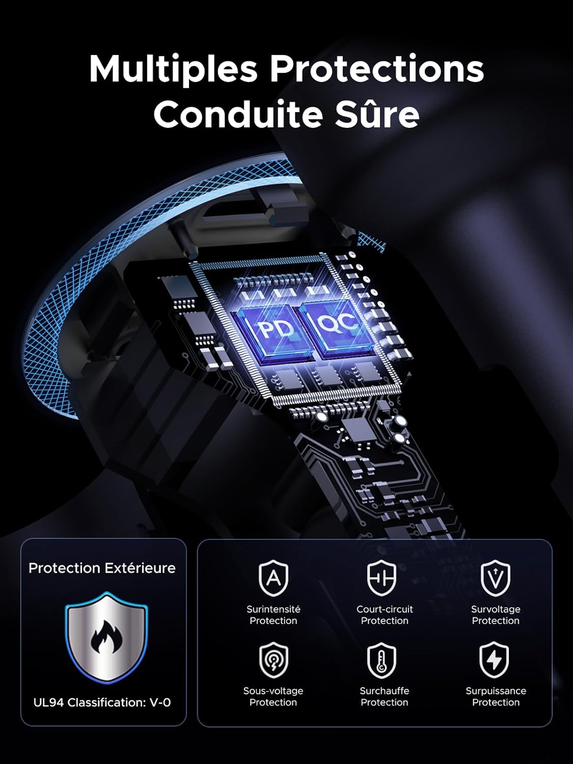 UGREEN USB C Car Charger 3 Ports 30W PD QC 3.0 Fast Car Charger with LED Cigarette Lighter Socket Compatible with iPhone 17 Pro Max Air 16 15 14 13 12 Galaxy S25 Ultra Plus S24 Pixel 9 8