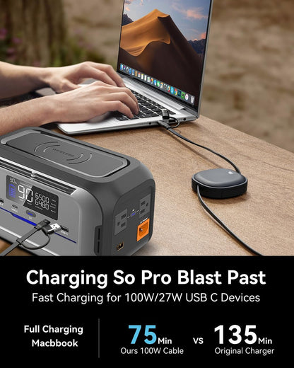 Minlu 5 in 1 Charging Cable, 100W Retractable Multi Tip Charger Cable, USB C and Data Transfer Cable, USB-C/A to Lightning/Type C for iPhone, iPad Pro/Air, Galaxy, Pixel