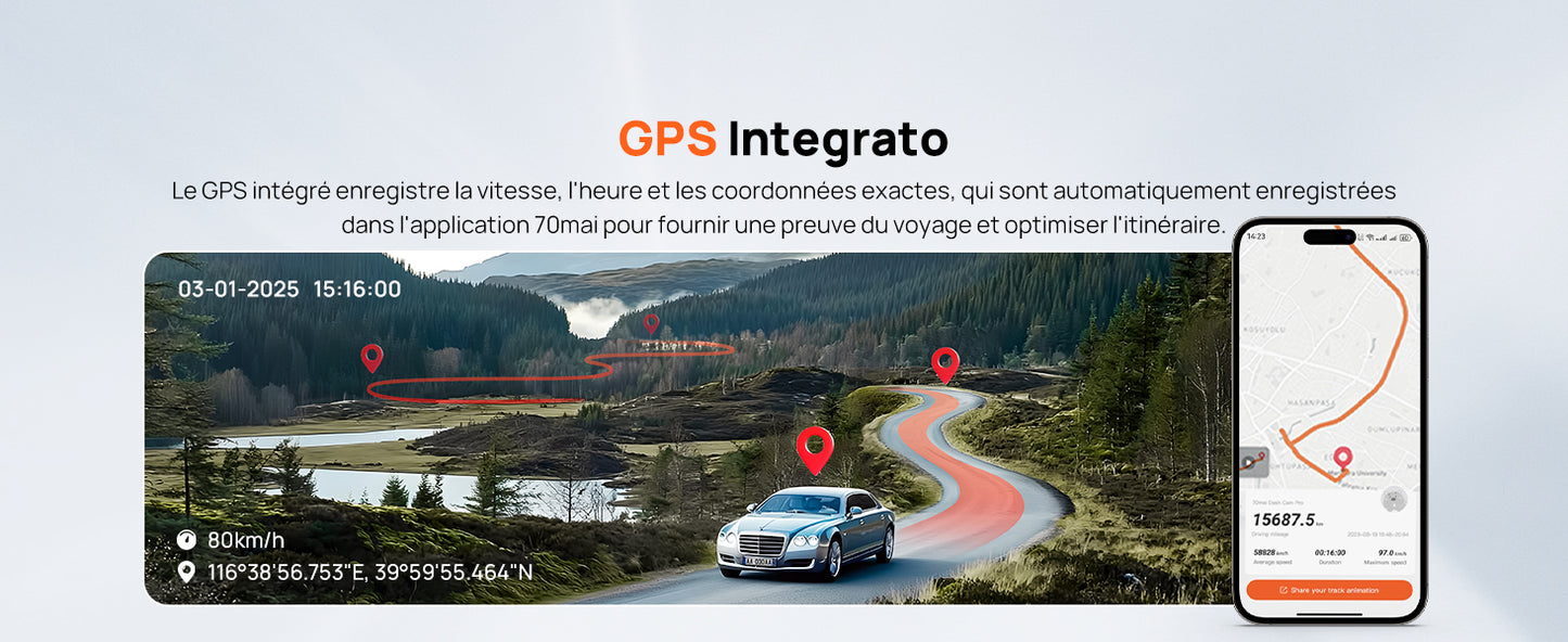 70mai Omni, 4K + 1080P Dash Cam 360° Rotation Car Dashcam, Motion Detection, AI Motion Detection, Day and Night Recorder, GPS, 24H Parking Mode, App Control, Max 512GB