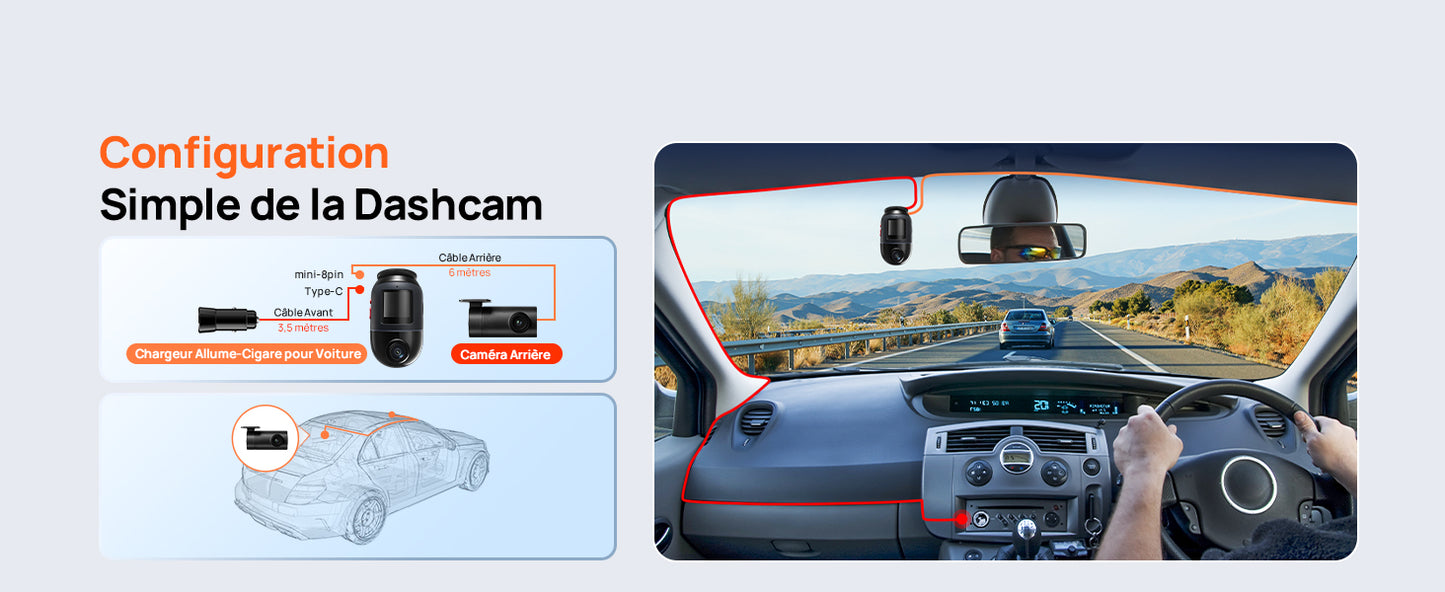 70mai Omni, 4K + 1080P Dash Cam 360° Rotation Car Dashcam, Motion Detection, AI Motion Detection, Day and Night Recorder, GPS, 24H Parking Mode, App Control, Max 512GB