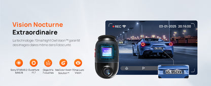 70mai Omni, 4K + 1080P Dash Cam 360° Rotation Car Dashcam, Motion Detection, AI Motion Detection, Day and Night Recorder, GPS, 24H Parking Mode, App Control, Max 512GB