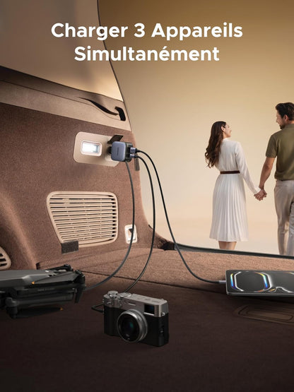 UGREEN Nexode 60W Retractable Car Charger USB C PPS PD QC 3.0 Compact Fast Charging Car Charger Compatible with iPhone 17 Pro Max Air 16 15 14 13 12 Galaxy S25 Ultra iPad Pro Air