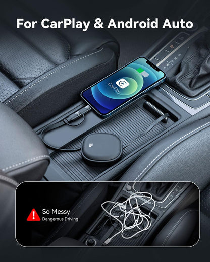 Minlu 5 in 1 Charging Cable, 100W Retractable Multi Tip Charger Cable, USB C and Data Transfer Cable, USB-C/A to Lightning/Type C for iPhone, iPad Pro/Air, Galaxy, Pixel