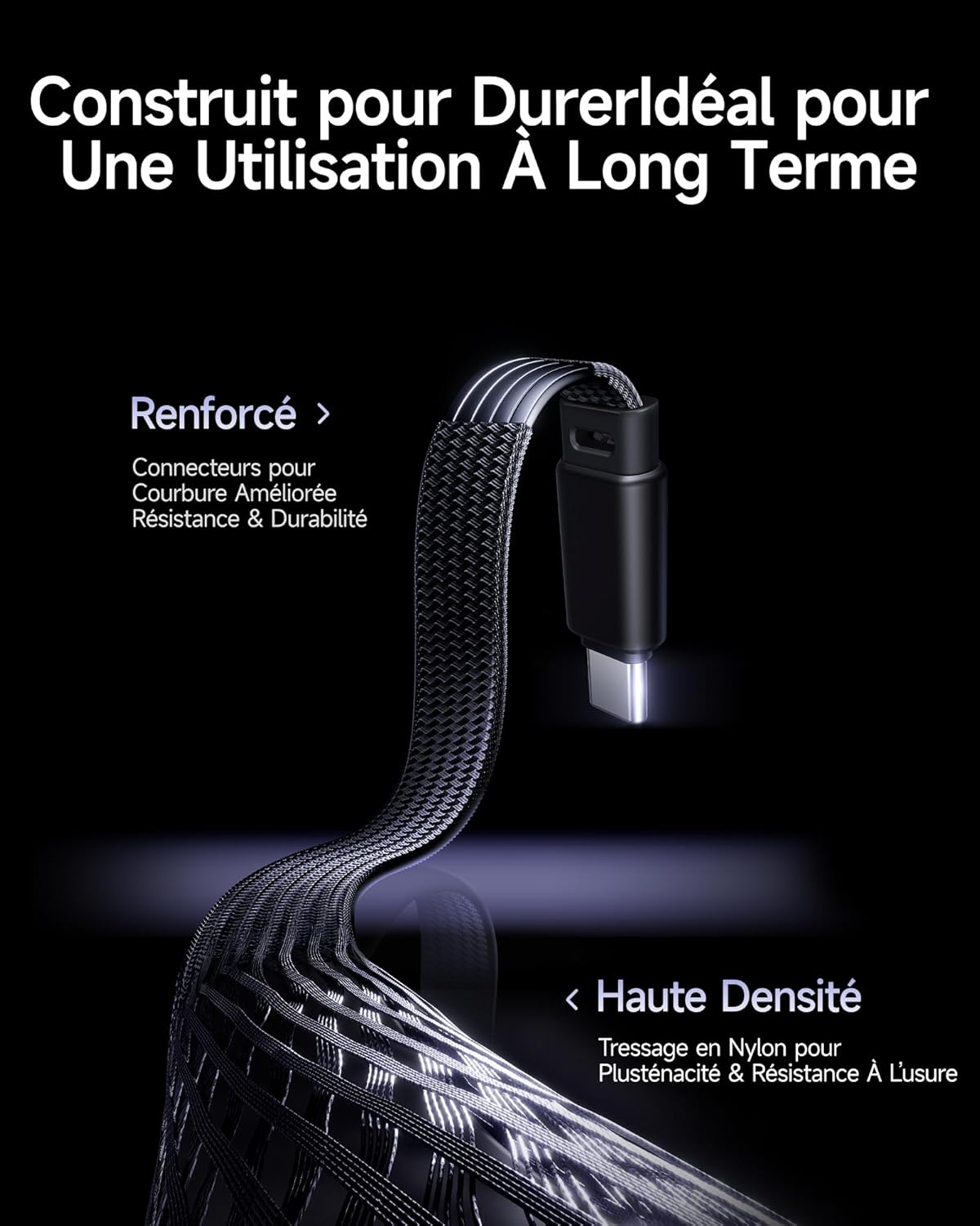 Baseus USB C Cable with 90° Elbow, 100W Type-C to C E-Sport Fast Charging Cable with Ring Mood Light, 480Mbps, Braided Cable for iPhone16/16Pro/15, Samsung S24U, Macbook, 1m