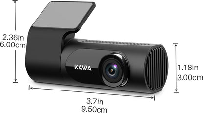 KAWA 2K Car Dashcam, Mini In-Car Camera, Full QHD 1440p WiFi Dashcam, Super Night Vision, 145° Wide Angle, G-Sensor, WDR, Cyclic Recording, Up to 256G, D6