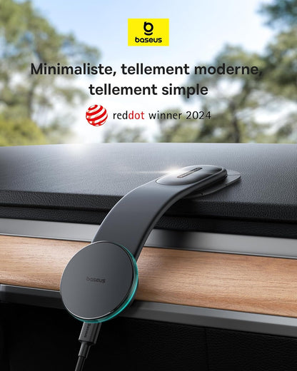 Baseus 15W C02 Pro Magsafe Wireless Car Charger, Magnetic Wireless Charger, Car Phone Holder Fast Charging for iPhone 16-12 Series