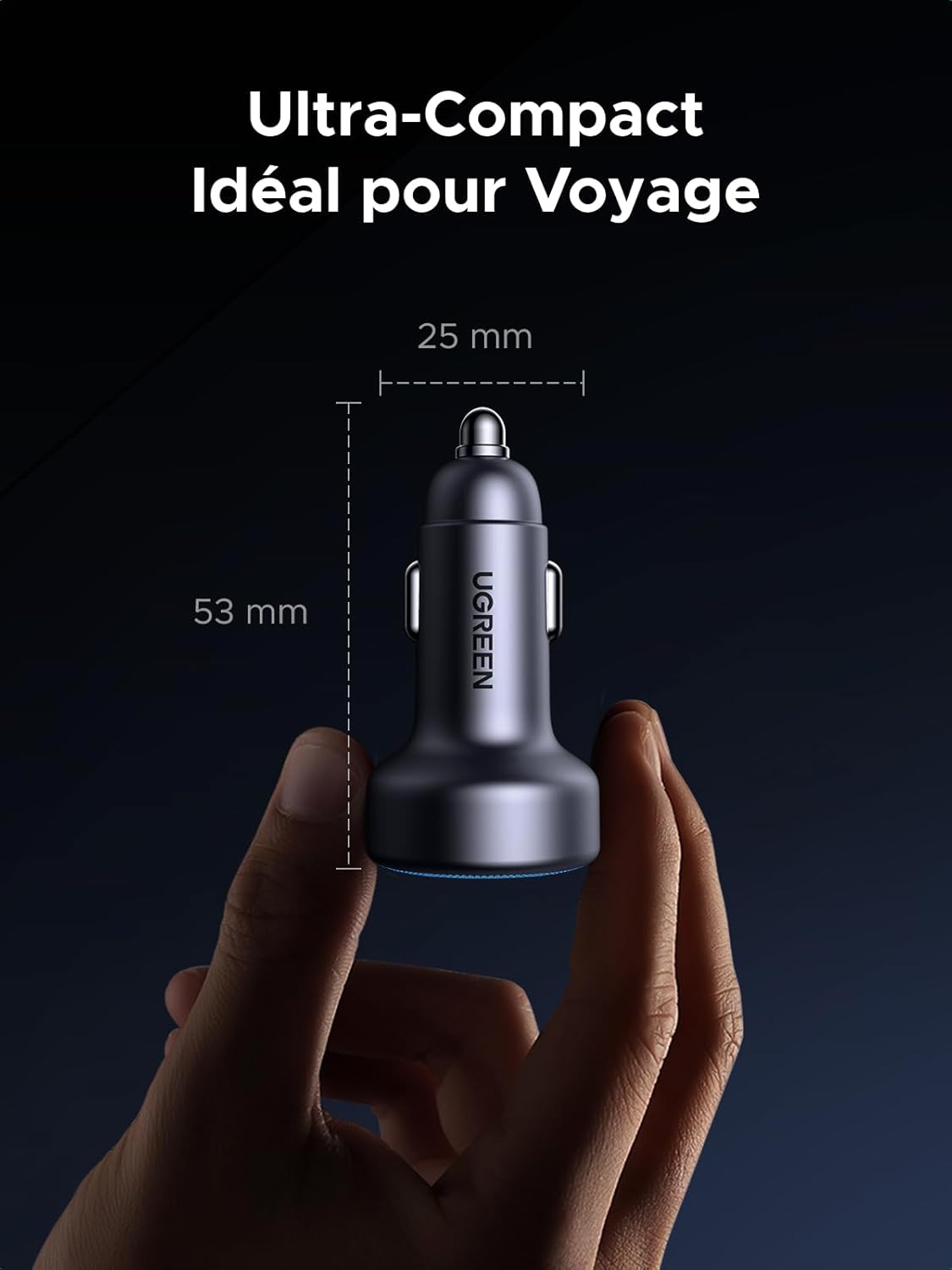 UGREEN USB C Car Charger 3 Ports 30W PD QC 3.0 Fast Car Charger with LED Cigarette Lighter Socket Compatible with iPhone 17 Pro Max Air 16 15 14 13 12 Galaxy S25 Ultra Plus S24 Pixel 9 8